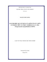   SO SÁNH HIỆU QUẢ SỬ DỤNG CỦA KẼM VÔ CƠ VÀ HỮU  CƠ TRONG THỨC ĂN THỰC NGHIỆM CỦA CÁ TRA  (Pangasianodon hypophthalmus) GIỐNG 