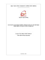 Xây dựng giải pháp thông minh giám sát nề nếp học sinh THPT sử dụng công nghệ IOT (Luận văn thạc sĩ)