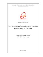 Xây dựng hệ thống trích xuất và phân loại sự kiện từ Twitter (Luận văn thạc sĩ)
