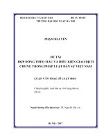 Hợp đồng theo mẫu và điều kiện giao dịch chung trong pháp luật dân sự việt nam  