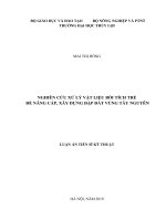 Nghiên cứu xử lý vật liệu bồi tích trẻ để nâng cấp, xây dựng đập đất vùng tây nguyên 
