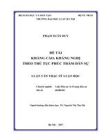 Kháng cáo, kháng nghị theo thủ tục phúc thẩm dân sự  