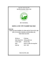 Đánh giá quan điểm của nông hộ về sản xuất chè hữu cơ xã hóa thượng   huyện đồng hỷ   tỉnh thái nguyên 