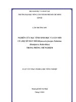 NGHIÊN CỨU ĐẶC TÍNH SINH HỌC VÀ SĂN MỒI   CỦA BỌ XÍT BẮT MỒI Rhynocoris fuscipes Fabricius   (Hemiptera: Reduviidae)   TRONG PHÒNG THÍ NGHIỆM 