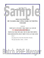 Thiết kế và tổ chức thực hiện các chủ đề hoạt động trải nghiệm trong dạy học hóa học trung học phổ thông theo định hướng phát triển năng lực học sinh (tt) 