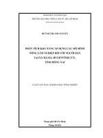 PHÂN TÍCH KHẢ NĂNG ÁP DỤNG CÁC MÔ HÌNH   NÔNG LÂM NGHIỆP ĐỐI VỚI NGƯỜI DÂN   TẠI XÃ MÃ ĐÀ, HUYỆNVĨNH CỬU,   TỈNH ĐỒNG NAI 