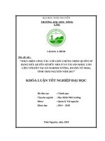 Thực hiện công tác cấp giấy chứng nhận quyền sử dụng đất, quyền sở hữu nhà ở và tài sản khác gắn liền với đất tại xã nghinh tường   huyện võ nhai   tỉnh thái nguyên năm 2017 