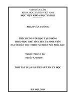 Thích ứng với học tập nhóm theo học chế tín chỉ của sinh viên người dân tộc thiểu số miền núi phía bắc tt 