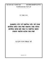 NGHIÊN CỨU VỀ NHỮNG YẾU TỐ ẢNH HƯỞNG ĐẾN CHI PHÍ TRONG THI CÔNG ĐƯỜNG HẦM ĐÔ THỊ VÀ NHỮNG BIỆN PHÁP NHẰM GIẢM CHI PHÍ.