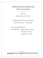 BÁO CÁO  NHẬP MÔN VẬT LÝ KỸ THUẬT  CẢM BIẾN TRÊN CƠ SỞ VẬT LIỆU NANO OXIT  BÁN DẪN ZnO, SnO2,… VÀ ỨNG DỤNG