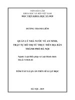 Quản lý nhà nước về an ninh, trật tự đô thị từ thực tiễn địa bàn thành phố hà nội tt 