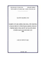 Nghiên cứu đặc điểm lâm sàng, tổn thương cơ quan đích và tình trạng kháng insulin ở bệnh nhân tăng huyết áp nguyên phát có rối loạn glucose máu lúc đói 