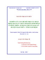   NGHIÊN CỨU CƠ CHẾ HỖ TRỢ CÁC HOẠT  ĐỘNG QUẢN LÝ CHẤT THẢI RẮN SINH HOẠT   Ở NÔNG THÔN: ÁP DỤNG CHO XÃ GIAO AN   HUYỆN GIAO THỦY  TỈNH NAM ĐỊNH 