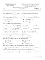 Đề thi KSCL môn Toán học lớp 10, năm 2019