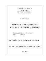 Phát triển chăn nuôi bò thịt ở huyện a lưới, tỉnh thừa thiên huế 