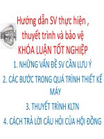 Hướng dẫn SV thực hiện , thuyết trình và bảo vệ KHÓA LUẬN TỐT NGHIỆP