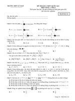 Đề thi KSCL môn TOÁN lớp 12, năm 2019