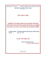   NGHIÊN CỨU BIỆN PHÁP ĐẨY NHANH TIẾN ĐỘ  GIẢI NGÂN VỐN NƯỚC NGOÀI ĐỂ NÂNG CAO HIỆU  QUẢ DỰ ÁN CUNG CẤP NƯỚC SẠCH NÔNG THÔN 