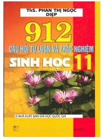 912 câu hỏi tự luận và trắc nghiệm sinh học 11 (NXB đại học quốc gia 2007)   phan thị ngọc diệp, 175 trang