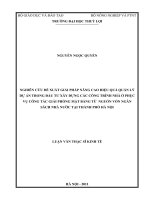   NGHIÊN CỨU ĐỀ XUẤT GIẢI PHÁP NÂNG CAO HIỆU QUẢ QUẢN LÝ  DỰ ÁN TRONG ĐẦU TƯ XÂY DỰNG CÁC CÔNG TRÌNH NHÀ Ở PHỤC  VỤ CÔNG TÁC GIẢI PHÓNG MẶT BẰNG TỪ  NGUỒN VỐN NGÂN  SÁCH NHÀ NƯỚC TẠI THÀNH PHỐ HÀ NỘI    