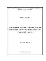 DÙNG PHƯƠNG PHÁP THỰC NGHIỆM MÔ HÌNH NGHIÊN CỨU PHƯƠNG PHÁP TIÊU NĂNG CHO TRÀN XẢ LŨ ĐĂKMI2
