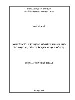 Nghiên cứu xây dựng mô hình thành phố ảo phục vụ công tác quy hoạch đô thị