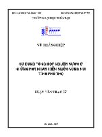 SỬ DỤNG TỔNG HỢP NGUỒN NƯỚC Ở  NHỮNG NƠI KHAN HIẾM NƯỚC VÙNG NÚI  TỈNH PHÚ THỌ 