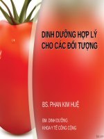 BÀI 2 DINH DƯỠNG HỢP LÝ CHO CÁC ĐỐI TƯỢNG