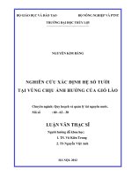 NGHIÊN CỨU XÁC ĐỊNH HỆ SỐ TƯỚI   TẠI VÙNG CHỊU ẢNH HƯỞNG CỦA GIÓ LÀO   