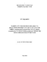 Nghiên cứu thành phần hóa học và hoạt tính sinh học của quả các cây gội nước (anphanamixis polystachya), xà cừ (khaya senegalensis) và xoan (melia azedarach) thuộc họ xoan (meliaceae) ở việt nam