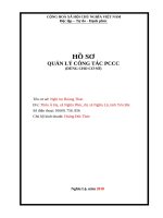 Hồ sơ quản lý công tác PCCC của cơ sở