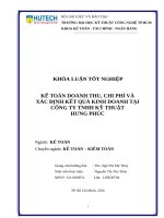 Kế toán doanh thu, chi phí và xác định kết quả kinh doanh tại công ty TNHH kỹ thuật hưng phúc  