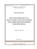   PHÂN TÍCH CHẾ ĐỘ THỦY VĂN,   THỦY LỰC PHỤC VỤ ĐỀ XUẤT GIẢI PHÁP  CÔNG TRÌNH ĐẢM BẢO ỔN ĐỊNH BỜ,   LÒNG SÔNG ĐUỐNG. 