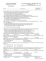 Đề thi KSCL môn Vật lý lớp 12, năm 2019