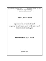   DỰ BÁO DÒNG CHẢY LŨ SÔNG LÔ   PHỤC VỤ VẬN HÀNH HỒ CHỨA TUYÊN QUANG VÀ  THÁC BÀ CHỐNG LŨ HẠ DU 
