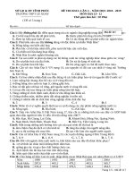 Đề thi KSCL môn Địa lý lớp 12, năm 2019