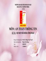 Bài tập lớn môn An Toàn Thông Tin: Hệ mật mã khóa công khai 