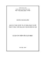 Quản lý nhà nước về an ninh, trật tự đô thị từ thực tiễn địa bàn thành phố hà nội