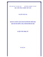 Dịch vụ nước sạch cho người dân trên địa bàn huyện đông anh, thành phố hà nội 