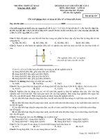 Đề thi KSCL môn Hóa học lớp 10, lần 2  năm 2019