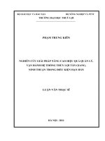 NGHIÊN CỨU GIẢI PHÁP NÂNG CAO HIỆU QUẢ QUẢN LÝ,   VẬN HÀNH HỆ THỐNG THỦY LỢI TÂN GIANG,  NINH THUẬN TRONG ĐIỀU KIỆN HẠN HÁN 
