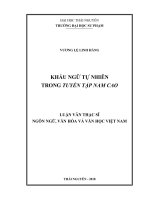 Khẩu ngữ tự nhiên trong Tuyển tập Nam Cao (Luận văn thạc sĩ)