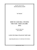 Hợp tác giáo dục, văn hóa việt nam   thái lan (1986   2015) 