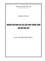 NGHIÊN CỨU ĐÁNH GIÁ CÁC GIẢI PHÁP CHỐNG THẤM CHO NỀN ĐẬP ĐẤT