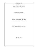 Ngữ âm tiếng Lộc Hà  Hà Tĩnh (Luận án tiến sĩ)