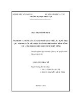 NGHIÊN CỨU ĐỀ XUẤT CÁC GIẢI PHÁP KHAI THÁC, SỬ DỤNG HIỆU  QUẢ NGUỒN NƯỚC MÙA KIỆT Ở DẢI VEN BIỂN ĐỒNG BẰNG SÔNG  CỬU LONG TRONG ĐIỀU KIỆN NƯỚC BIỂN DÂNG 