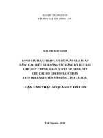 Đánh giá thực trạng và đề xuất giải pháp nâng cao hiệu quả công tác đăng ký đât đai, cấp giấy chứng nhận quyền sử dụng đất cho các hộ gia đình, cá nhân trên địa bàn huyện văn bàn, tỉnh lào cai 