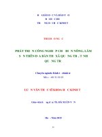 Phát triển công nghiệp chế biến nông, lâm sản trên địa bàn thị xã quảng trị, tỉnh quảng trị 