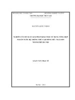 NGHIÊN CỨU ĐỀ XUẤT GIẢI PHÁP KHAI THÁC SỬ DỤNG TỔNG HỢP  NGUỒN NƯỚC HỆ THỐNG THỦY LỢI ĐỒNG MÔ  NGẢI SƠN  THÀNH PHỐ HÀ NỘI 