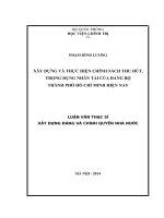 xây dựng và thực hiện chính sách thu hút, trọng dụng nhân tài của đảng bộ thành phố hồ chí minh hiện nay 